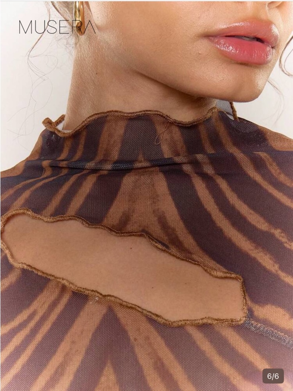 Brown Printed Sheer Wide-Leg two set pieces - Picture 3 of 3